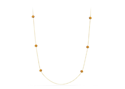 Gold Plated Champagne Round Cut Chain Pendant